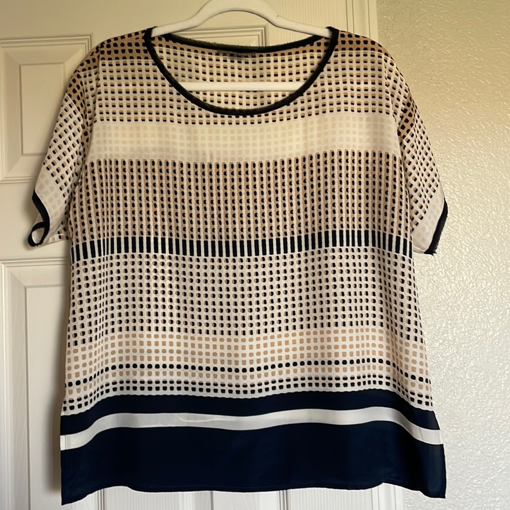 Vince Coastal Dot 100% silk Tee